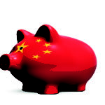Piggy Bank with Chinese Yuan isolated on white background. 3D render